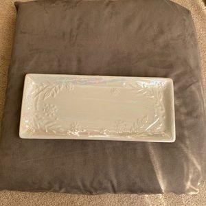 Celebrate it Michaels ceramic platter decorative dish  mother of Pearl abalone